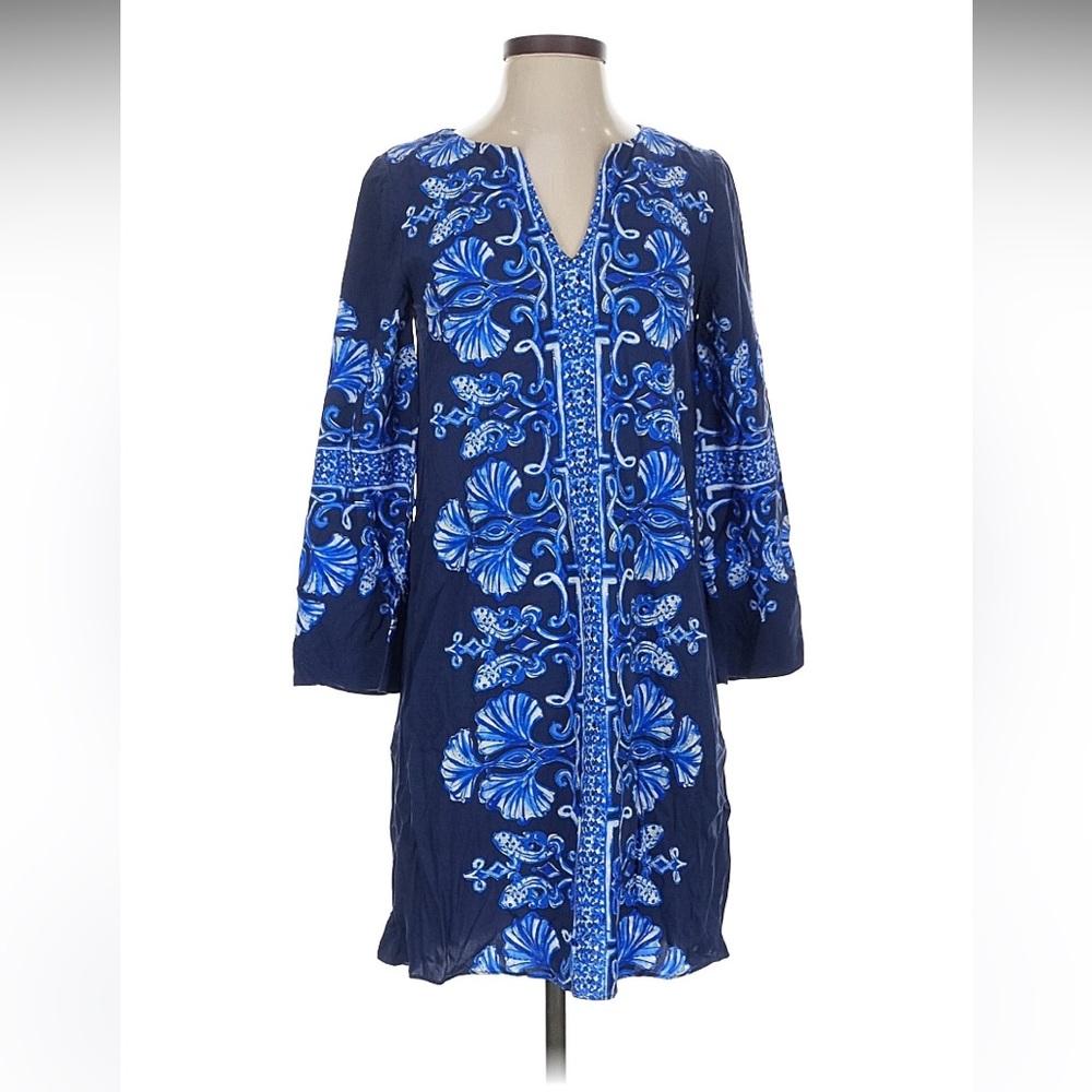 Lily Pulitzer Palmetto Dress In Hibiscus Stroll Floral Print  Blue XXS